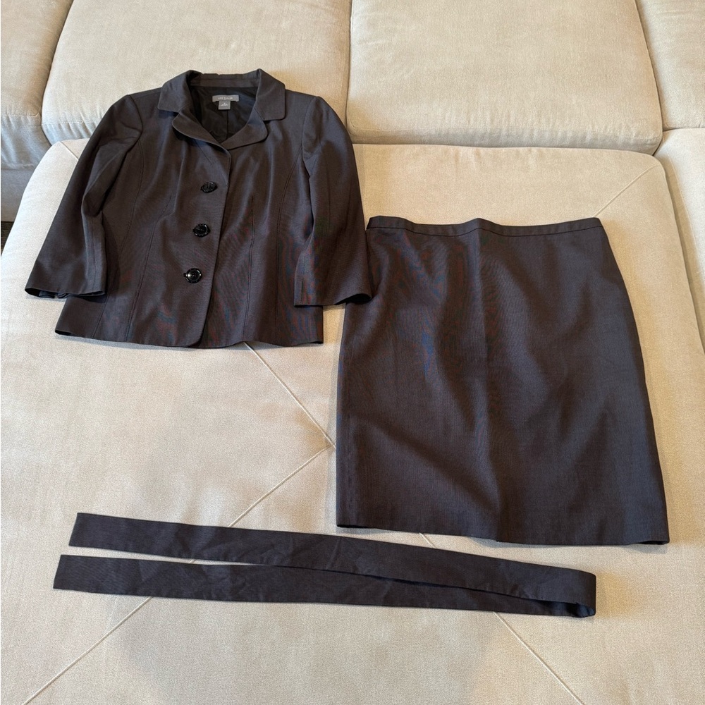 Ann Taylor Charcoal Grey Skirt Set